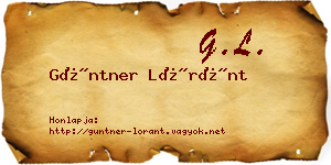 Güntner Lóránt névjegykártya